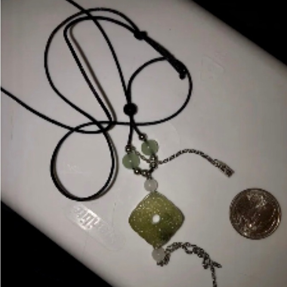 Beautiful jade carved necklace